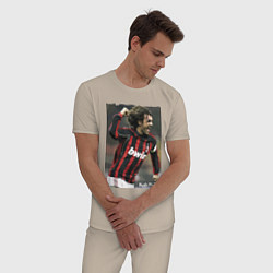 Пижама хлопковая мужская Paolo Cesare Maldini - Milan, цвет: миндальный — фото 2