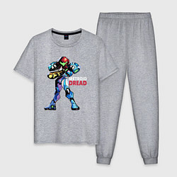 Пижама хлопковая мужская Metroid Dread - Samus Aran, цвет: меланж