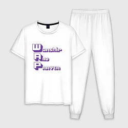 Пижама хлопковая мужская Twitch стрим 005, цвет: белый