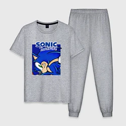 Пижама хлопковая мужская Sonic Adventure Sonic, цвет: меланж