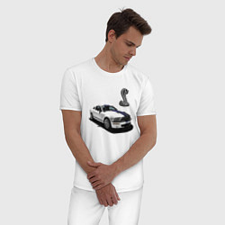 Пижама хлопковая мужская Shelby GT 500, цвет: белый — фото 2