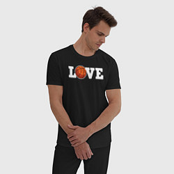 Пижама хлопковая мужская Баскетбол LOVE, цвет: черный — фото 2