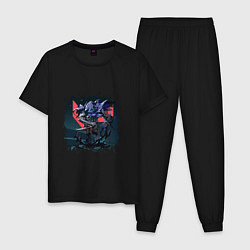 Пижама хлопковая мужская Omen арт, цвет: черный