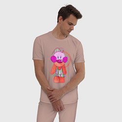 Пижама хлопковая мужская БлаБлафанфан, цвет: пыльно-розовый — фото 2