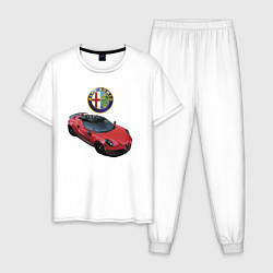 Пижама хлопковая мужская Alfa Romeo - просто мечта!, цвет: белый