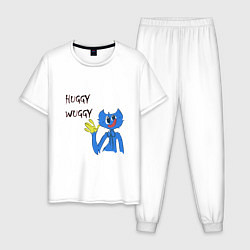 Пижама хлопковая мужская Хагги Poppy Playtime, цвет: белый