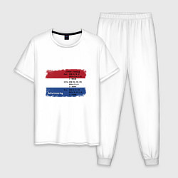 Пижама хлопковая мужская Для дизайнера Флаг Нидерландов, цвет: белый