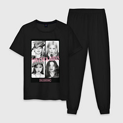 Пижама хлопковая мужская Blackpink K-pop, цвет: черный