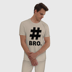 Пижама хлопковая мужская BRO - брат, цвет: миндальный — фото 2