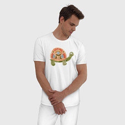 Пижама хлопковая мужская Черепашка Черепаха, цвет: белый — фото 2
