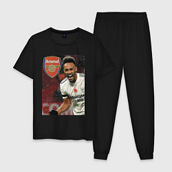 Пижама хлопковая мужская Arsenal, Pierre-Emerick Aubameyang!, цвет: черный