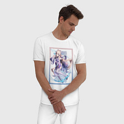Пижама хлопковая мужская Зеркало Кокоми, цвет: белый — фото 2