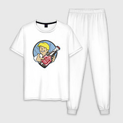 Пижама хлопковая мужская Vault Boy Fallout, цвет: белый