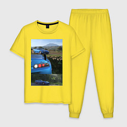 Пижама хлопковая мужская Forza Horizon 5 Toyota Supra, цвет: желтый