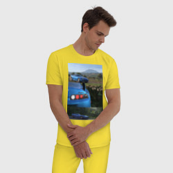 Пижама хлопковая мужская Forza Horizon 5 Toyota Supra, цвет: желтый — фото 2
