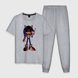 Пижама хлопковая мужская Sonic Exe Gesture, цвет: меланж