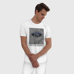 Пижама хлопковая мужская Ford Performance, цвет: белый — фото 2
