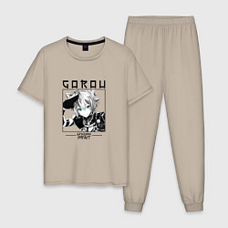 Мужская пижама Горо Собачий воин, Genshin Impact