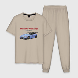 Пижама хлопковая мужская Honda Racing Team!, цвет: миндальный