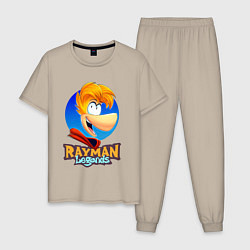 Пижама хлопковая мужская Веселый Rayman, цвет: миндальный