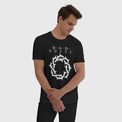 Пижама хлопковая мужская Bad Omens logo, цвет: черный — фото 2