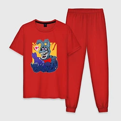 Пижама хлопковая мужская Аниматроник Кролик Бонни, цвет: красный