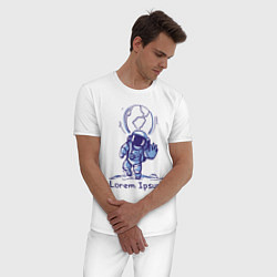 Пижама хлопковая мужская Lorem Ipsum Space, цвет: белый — фото 2