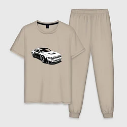 Пижама хлопковая мужская Nissan Silvia S13 RB, цвет: миндальный