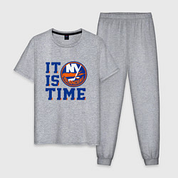 Пижама хлопковая мужская It Is New York Islanders Time Нью Йорк Айлендерс, цвет: меланж