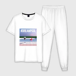 Пижама хлопковая мужская Dream Pool, цвет: белый