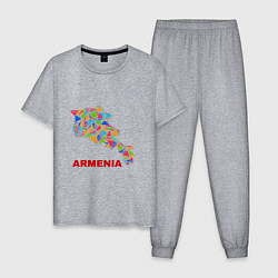 Пижама хлопковая мужская Armenian Color, цвет: меланж