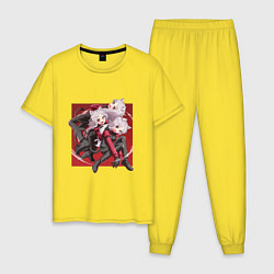 Пижама хлопковая мужская Цербер Тройной Демон, цвет: желтый