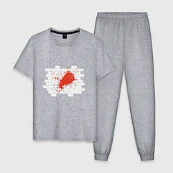 Пижама хлопковая мужская Wall Basketball, цвет: меланж