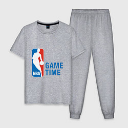 Пижама хлопковая мужская NBA Game Time, цвет: меланж