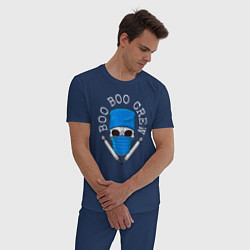 Пижама хлопковая мужская BOO BOO CREW, цвет: тёмно-синий — фото 2