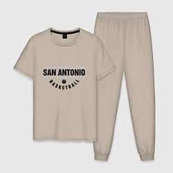 Пижама хлопковая мужская San Antonio Basketball, цвет: миндальный