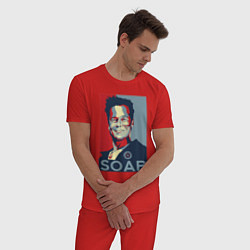 Пижама хлопковая мужская Soаp club, цвет: красный — фото 2