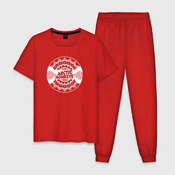 Пижама хлопковая мужская Arctic Monkeys Арктические обезьяны, цвет: красный