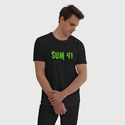 Пижама хлопковая мужская SUM41 LOGO, цвет: черный — фото 2
