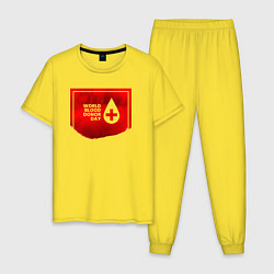 Пижама хлопковая мужская World blood, цвет: желтый