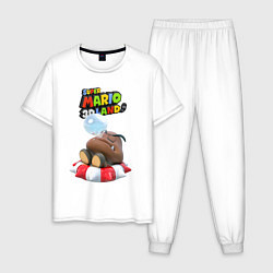 Пижама хлопковая мужская Goomba Super Mario 3D Land, цвет: белый