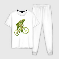 Пижама хлопковая мужская BMX Camouflage Retro, цвет: белый