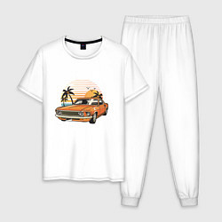Мужская пижама Оранжевый классический авто