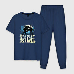 Пижама хлопковая мужская Ride Ski, цвет: тёмно-синий