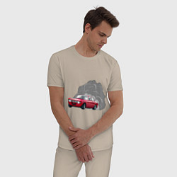 Пижама хлопковая мужская Alfa Romeo Calmaction, цвет: миндальный — фото 2