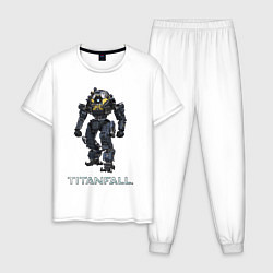 Пижама хлопковая мужская TITANFALL ROBOT ART титанфолл, цвет: белый