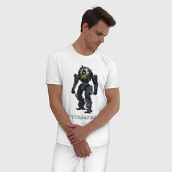Пижама хлопковая мужская TITANFALL ROBOT ART титанфолл, цвет: белый — фото 2