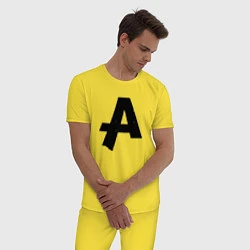 Пижама хлопковая мужская Asking Alexandria A, цвет: желтый — фото 2