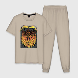 Пижама хлопковая мужская Metallica Lion, цвет: миндальный