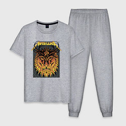 Пижама хлопковая мужская Metallica Lion, цвет: меланж